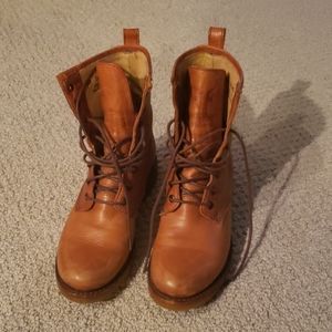 Frye combat boots.
